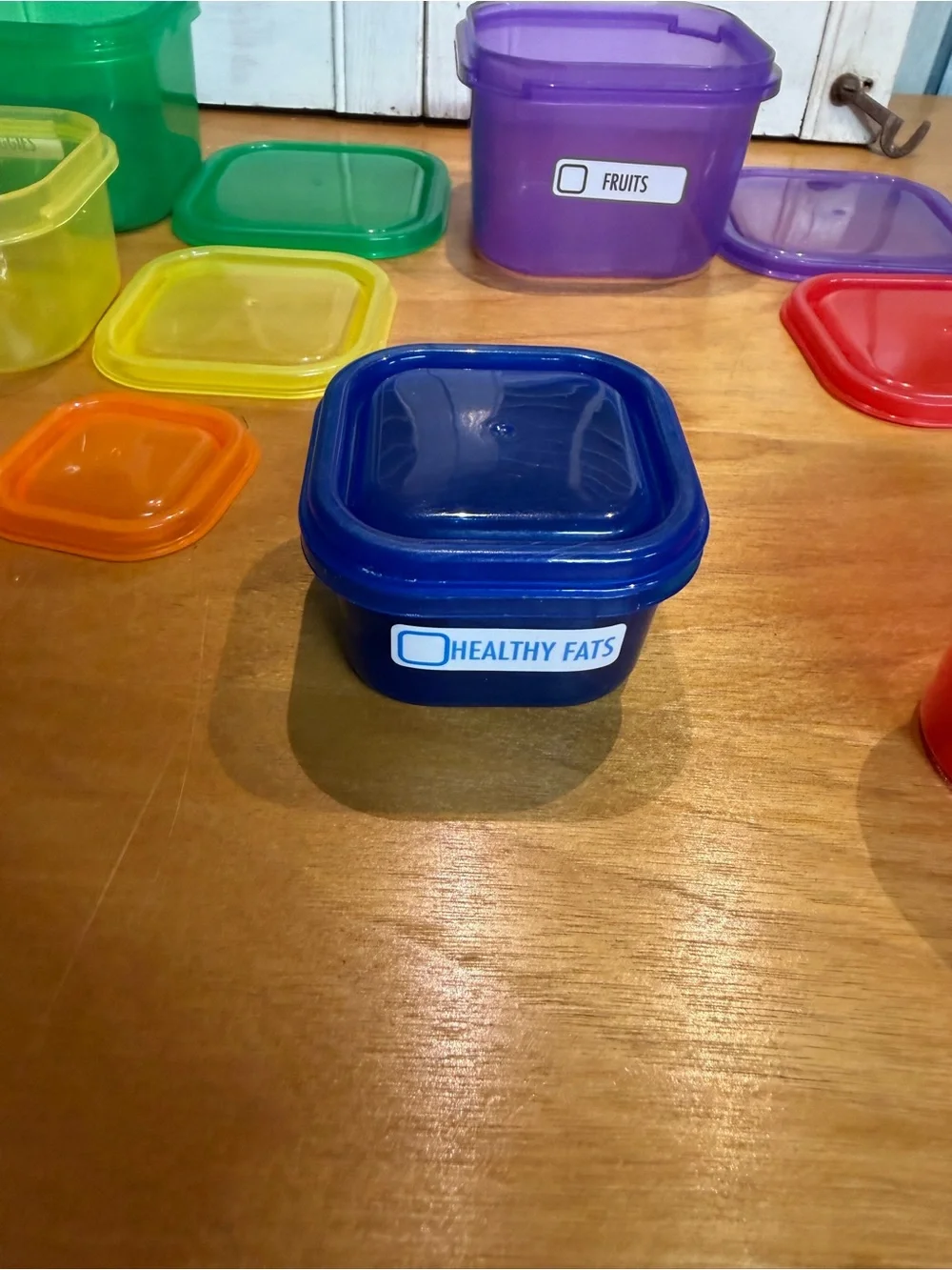 Colored Food portions control container set